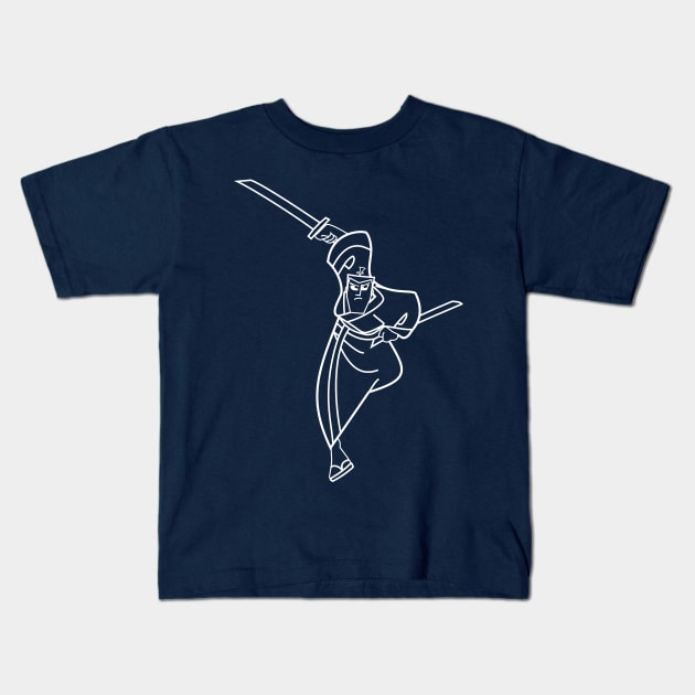 Samurai Jack (line art) Kids T-Shirt by splode